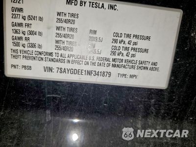 Zdjęcie 14 z 14 samochodu: 2022 TESLA MODEL Y VIN:7SAYGDEE1NF341879 - miniatura