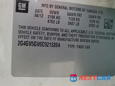 Zdjęcie 14 z 14 samochodu: 2012 BUICK REGAL GS VIN:2G4GV5GV6C9213264 - miniatura