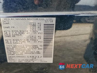 Zdjęcie 13 z 13 samochodu: 2019 INFINITI QX60 LUXE VIN:5N1DL0MN8KC548212 - miniatura