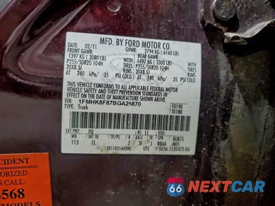 Zdjęcie 13 z 13 samochodu: 2011 FORD EXPLORER LIMITED VIN:1FMHK8F87BGA26870 - miniatura