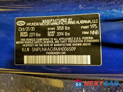 Zdjęcie 12 z 15 samochodu: 2021 HYUNDAI ELANTRA SEL VIN:5NPLN4AG8MH006509 - miniatura