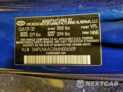 Zdjęcie 12 z 15 samochodu: 2021 HYUNDAI ELANTRA SEL VIN:5NPLN4AG8MH006509 - miniatura