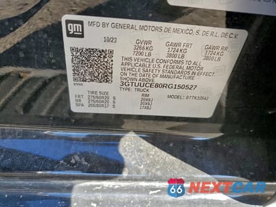 Zdjęcie 12 z 13 samochodu: 2024 GMC SIERRA K1500 ELEVATION VIN:3GTUUCE80RG150527 - miniatura