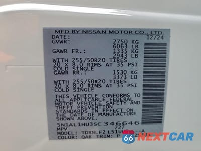 Zdjęcie 14 z 14 samochodu: 2025 INFINITI QX60 AUTOGRAPH VIN:5N1AL1HU3SC346646 - miniatura
