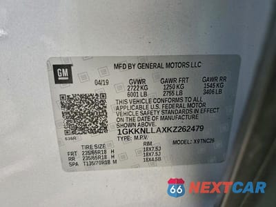 Zdjęcie 14 z 14 samochodu: 2019 GMC ACADIA SLE VIN:1GKKNLLAXKZ262479 - miniatura