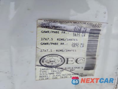 Zdjęcie 13 z 13 samochodu: 2013 NISSAN NV 2500 VIN:1N6BF0LY1DN101983 - miniatura