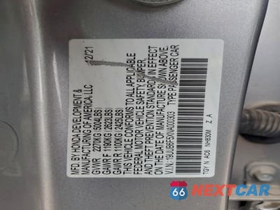 Zdjęcie 12 z 12 samochodu: 2022 ACURA TLX TECH A VIN:19UUB6F5XNA000303 - miniatura