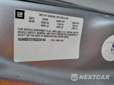 Zdjęcie 12 z 13 samochodu: 2006 BUICK LUCERNE CXL VIN:1G4HD57216U224144 - miniatura