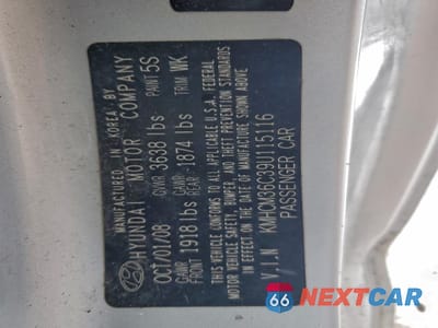 Zdjęcie 12 z 14 samochodu: 2009 HYUNDAI ACCENT GS VIN:KMHCM36C39U115116 - miniatura