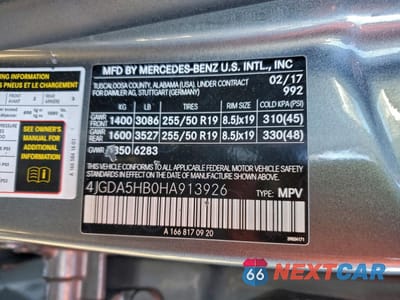 Zdjęcie 13 z 13 samochodu: 2017 MERCEDES-BENZ GLE 350 4MATIC VIN:4JGDA5HB0HA913926 - miniatura