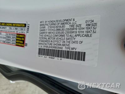 Zdjęcie 12 z 13 samochodu: 2024 HONDA ODYSSEY ELITE VIN:5FNRL6H93RB035442 - miniatura