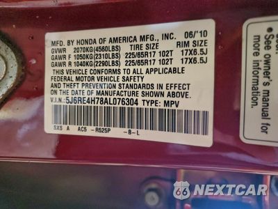 Zdjęcie 14 z 16 samochodu: 2010 HONDA CR-V EXL VIN:5J6RE4H78AL076304 - miniatura
