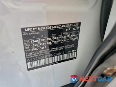 Zdjęcie 12 z 13 samochodu: 2023 MERCEDES-BENZ EQB 300 4MATIC VIN:W1N9M0KB3PN024535 - miniatura