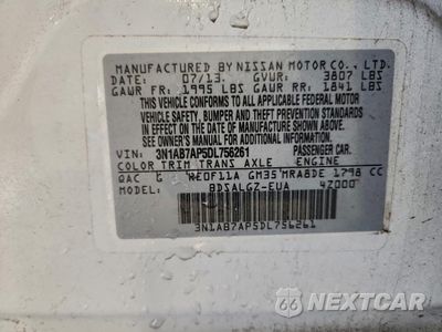 Zdjęcie 12 z 12 samochodu: 2013 NISSAN SENTRA S VIN:3N1AB7AP5DL756261 - miniatura