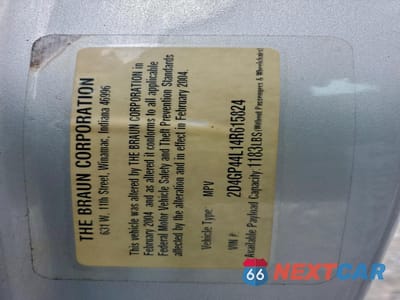 Zdjęcie 13 z 13 samochodu: 2004 DODGE GRAND CARAVAN SXT VIN:2D4GP44L14R615824 - miniatura