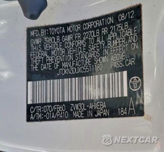 Zdjęcie 13 z 13 samochodu: 2012 TOYOTA PRIUS VIN:JTDKN3DUXC5511182 - miniatura