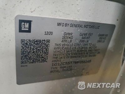 Zdjęcie 12 z 12 samochodu: 2021 CHEVROLET MALIBU LS VIN:1G1ZC5ST7MF055169 - miniatura