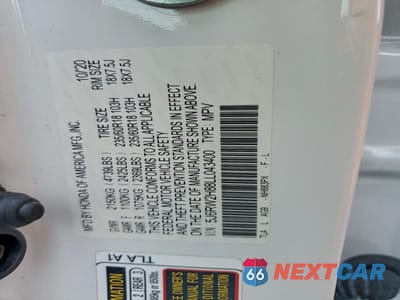 Zdjęcie 14 z 14 samochodu: 2020 HONDA CR-V EXL VIN:5J6RW2H88LL043400 - miniatura