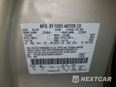 Zdjęcie 13 z 15 samochodu: 2009 FORD ESCAPE XLT VIN:1FMCU03759KC58201 - miniatura