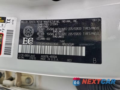 Zdjęcie 14 z 14 samochodu: 2024 TOYOTA HIGHLANDER HYBRID LIMITED VIN:5TDEBRCH0RS633646 - miniatura