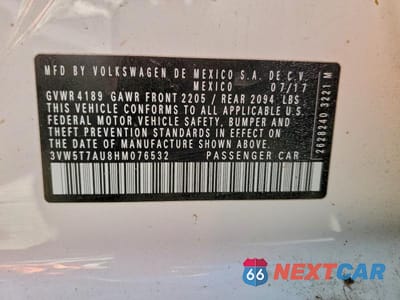 Zdjęcie 12 z 12 samochodu: 2017 VOLKSWAGEN GTI S VIN:3VW5T7AU8HM076532 - miniatura