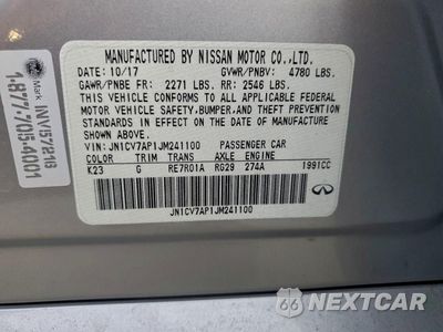 Zdjęcie 12 z 12 samochodu: 2018 INFINITI Q50 PURE VIN:JN1CV7AP1JM241100 - miniatura