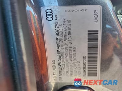 Zdjęcie 12 z 12 samochodu: 2017 AUDI A3 PREMIUM VIN:WAUB8GFFXH1012410 - miniatura