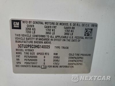 Zdjęcie 12 z 15 samochodu: 2017 GMC SIERRA K1500 DENALI VIN:3GTU2PEC0HG140029 - miniatura