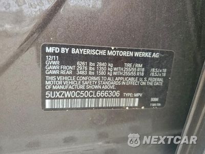 Zdjęcie 13 z 15 samochodu: 2012 BMW X5 XDRIVE35D VIN:5UXZW0C50CL666306 - miniatura