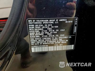 Zdjęcie 13 z 14 samochodu: 2019 VOLKSWAGEN ATLAS SE VIN:1V2WR2CA7KC593162 - miniatura