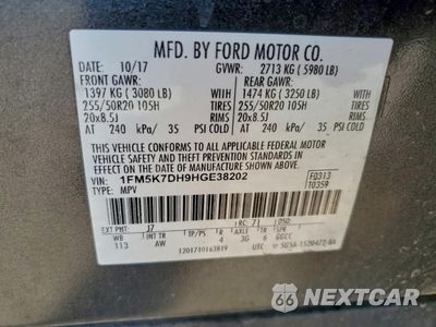 Zdjęcie 13 z 16 samochodu: 2017 FORD EXPLORER XLT VIN:1FM5K7DH9HGE38202 - miniatura