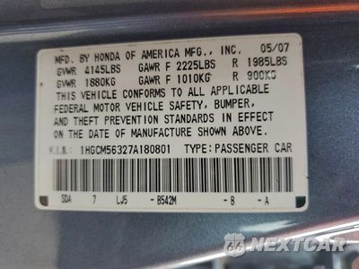 Zdjęcie 13 z 15 samochodu: 2007 HONDA ACCORD SE VIN:1HGCM56327A180801 - miniatura
