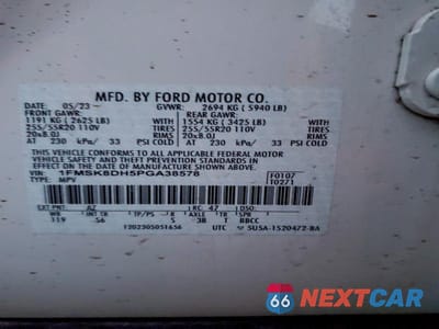 Zdjęcie 14 z 14 samochodu: 2023 FORD EXPLORER XLT VIN:1FMSK8DH5PGA38578 - miniatura