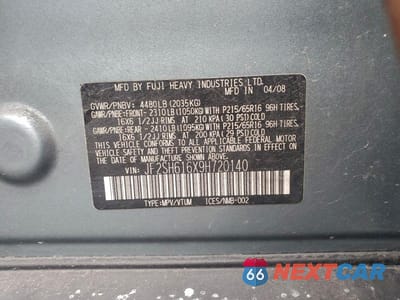 Zdjęcie 12 z 12 samochodu: 2009 SUBARU FORESTER 2.5X VIN:JF2SH616X9H720140 - miniatura