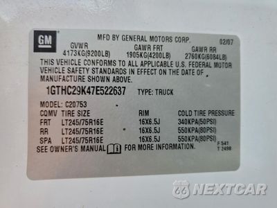Zdjęcie 12 z 14 samochodu: 2007 GMC SIERRA C2500 HEAVY DUTY VIN:1GTHC29K47E522637 - miniatura