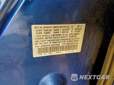 Zdjęcie 12 z 13 samochodu: 2016 HONDA FIT LX VIN:JHMGK5H51GS015948 - miniatura