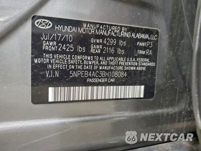 Zdjęcie 12 z 12 samochodu: 2011 HYUNDAI SONATA GLS VIN:5NPEB4AC3BH108084 - miniatura