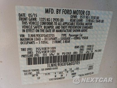 Zdjęcie 12 z 14 samochodu: 2015 LINCOLN MKS VIN:1LNHL9EKXFG603705 - miniatura
