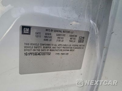 Zdjęcie 12 z 14 samochodu: 2012 CHEVROLET CRUZE LT VIN:1G1PF5SC4C7227732 - miniatura