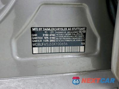 Zdjęcie 13 z 13 samochodu: 2003 MERCEDES-BENZ E 320 VIN:WDBUF65J33X100656 - miniatura