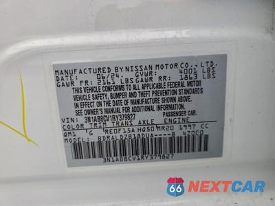 Zdjęcie 12 z 12 samochodu: 2024 NISSAN SENTRA SV VIN:3N1AB8CV1RY379827 - miniatura