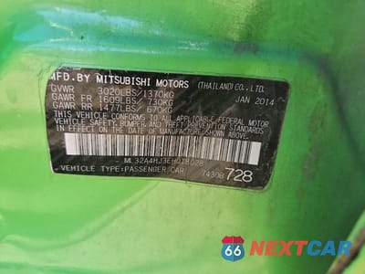 Zdjęcie 13 z 13 samochodu: 2014 MITSUBISHI MIRAGE ES VIN:ML32A4HJ3EH018028 - miniatura