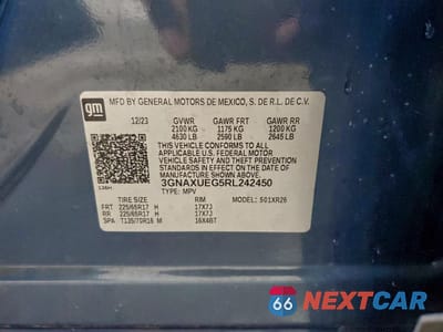 Zdjęcie 14 z 14 samochodu: 2024 CHEVROLET EQUINOX LT VIN:3GNAXUEG5RL242450 - miniatura