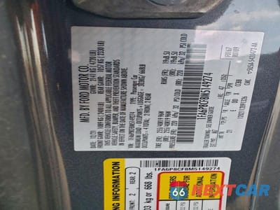 Zdjęcie 12 z 12 samochodu: 2021 FORD MUSTANG VIN:1FA6P8CF8M5149274 - miniatura