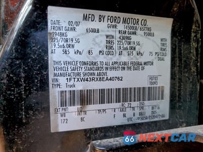 Zdjęcie 13 z 13 samochodu: 2008 FORD F450 SUPER DUTY VIN:1FTXW43RX8EA40762 - miniatura