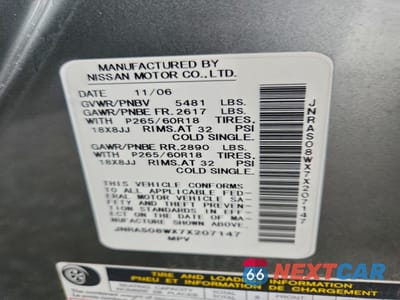 Zdjęcie 13 z 15 samochodu: 2007 INFINITI FX35 VIN:JNRAS08WX7X207147 - miniatura