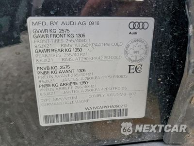 Zdjęcie 12 z 13 samochodu: 2017 AUDI SQ5 PRESTIGE VIN:WA1VCAFP0HA050212 - miniatura