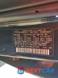 Zdjęcie 13 z 13 samochodu: 2021 HYUNDAI TUCSON SEL VIN:KM8J33AL4MU287990 - miniatura
