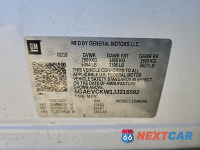 Zdjęcie 12 z 15 samochodu: 2018 BUICK ENCLAVE AVENIR VIN:5GAEVCKW1JJ216592 - miniatura