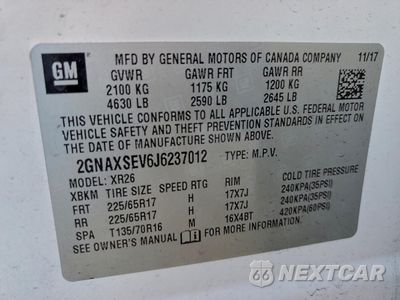 Zdjęcie 14 z 17 samochodu: 2018 CHEVROLET EQUINOX LT VIN:2GNAXSEV6J6237012 - miniatura